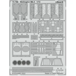 Eduard Wellington Mk.II pour AIRFIX 1/72Edua73766  - Pièces photodécoupées - usage général 