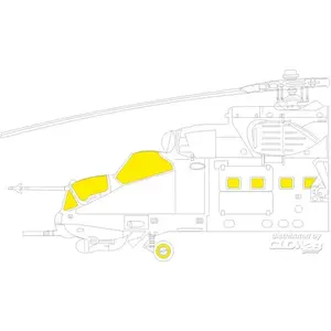 Accessoire Eduard Mi-24D pour TRUMPETER  1/48 EduaEX842  - Masques de verrières maquettes avions 
