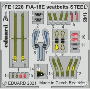 Eduard Ceintures de sécurité F/A-18E ACIER pour HOBBY BOSS  1/48 EduaFE1228  - Pièces photodécoupées - usage général 