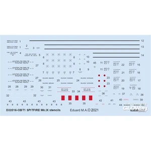 Eduard Décal Pochoirs Spitfire Mk.IX pour TAMIYA/REVELL 1/327307316  - Décalcomanies pour avions civils Vendu paramazon