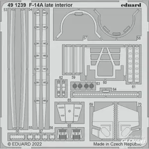 Eduard F-14A intérieur tardif pour TAMIYA  1/48 Edua491239  - Pièces photodécoupées - usage général 