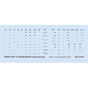 Décal Z-126/226/326/526 plaques de cockpit 1/48 EDUARD  1/48 EduaD48097  - Décalcomanies pour avions militaires Vendu paramazon