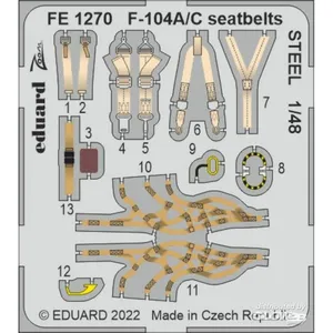 Eduard F-104A/C ceintures de sécurité ACIER 1/48  1/48 EduaFE1270  - Pièces photodécoupées - usage général Vendu paramazon