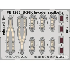 Eduard Ceintures de sécurité B-26K Invader ACIER pour ICM  1/48 EduaFE1263  - Pièces photodécoupées - usage général Vendu paramazon
