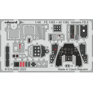 Accessoire Eduard de Havilland Vampire FB.9 1/48 (designed to be used with Airfix kits) EduaFE1385  - Kit de superdétail pour avions Vendu paramazon