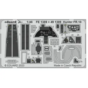 Accessoire Eduard Hawker Hunter FR.10 1/48 (designed to be used with Airfix kits) EduaFE1389 - Kit de superdétail pour avions Vendu paramazon