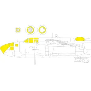 Accessoire Eduard A-20J/K TFace HKM 1/327331325  - Masques de verrières maquettes avions 