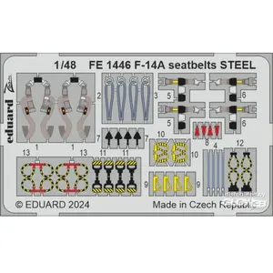 Eduard F-14A seatbelts STEEL GREAT WALL HOBBY  1/48 EduaFE1446  - Pièces photodécoupées - usage général Vendu paramazon
