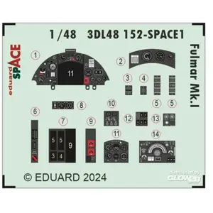 Décal Eduard Fulmar Mk.I SPACE 1/48  1/48 Edua3DL48152  - Décalcomanies pour avions militaires 