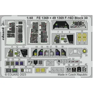 Accessoire Eduard Lockheed-Martin F-16D Block 30 1/48 (designed to be used with Kinetic Model kits) EduaFE1369  - Kit de superdétail pour avions 