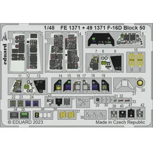 Accessoire Eduard Lockheed-Martin F-16D Block 50 1/48 (designed to be used with Kinetic Model kits) EduaFE1371  - Kit de superdétail pour avions 