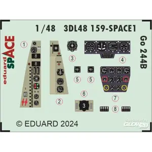 Eduard Décal Allez 244B ESPACE 1/48 ICM  1/48 Edua3DL48159  - Décalcomanies pour avions civils 