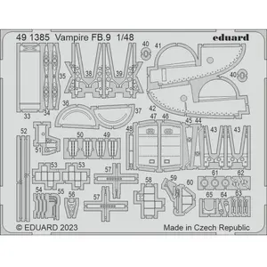 Accessoire Eduard de Havilland Vampire FB.9 1/48 (designed to be used with Airfix kits) Edua491385  - Kit de superdétail pour avions Vendu paramazon
