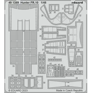 Accessoire Eduard Hawker Hunter FR.10 1/48 (designed to be used with Airfix kits) Edua491389  - Kit de superdétail pour avions 