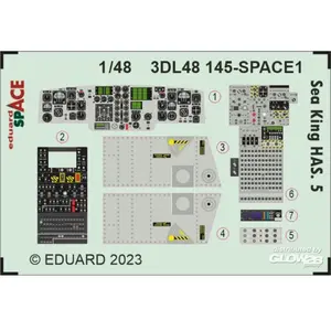 Accessoire Eduard Sea King HAS.5 SPACE 1/48 AIRFIX  1/48 Edua3DL48145  - Kit de superdétail pour avions Vendu paramazon