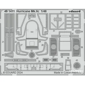 Eduard Hurricane Mk.IIc 1/48  1/48 Edua491411  - Pièces photodécoupées - usage général Vendu paramazon
