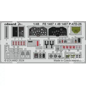 Décal Eduard P-47D-25 1/48  1/48 EduaFE1407  - Décalcomanies pour avions militaires 