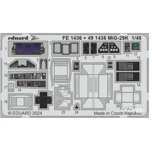 Accessoire Eduard MiG-29K 1/48 HOBBY BOSS  1/48 EduaFE1436  - Kit de superdétail pour avions Vendu paramazon