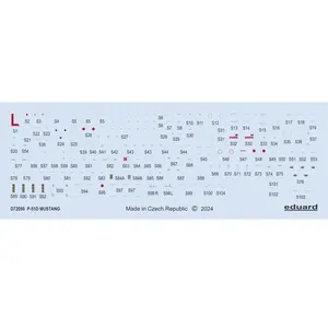 Décal North-American P-51D Mustang stencils 1/72 (designed to be used with Eduard kits) SEPTEMBER RELEASE EXPECTED TO BE IN STOC EDD72050  - Décalcoma