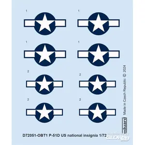 Décal Eduard P-51D US national insignia 1/723972051  - Décalcomanies pour avions civils Vendu paramazon