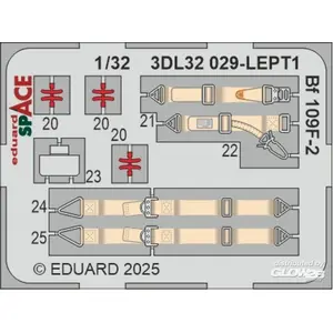 Décal Eduard Bf 109F-2 SPACE HOBBY 2000 / HASEGAWA 1/327307329  - Décalcomanies pour avions militaires 