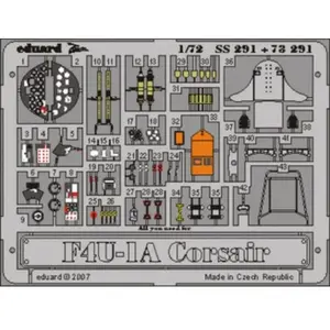 Accessoire Eduard Vought F4U-1A Corsair - pièces pré-peintes en couleur (pour Tamiya TA66775 maquettes) 1/72EDUA73291 - Kit de superdétail pour avio pas cher