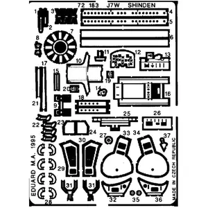 Kyushu J7w1 Shinden - 1:72e - Eduard Accessories pas cher