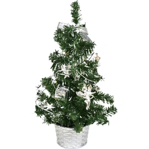 Arbre décoré argenté 25 cm