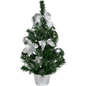 DOMMIO Arbre décoré argenté 50 cm pas cher