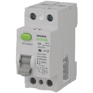 Interrupteur Différentiel 2P 63A / 30mA / type AC Noark 108316Vendu parbis-electric