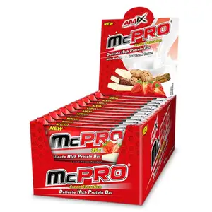 Amix Boîte De Barres Protéinées Mcpro Yogurt À La Fraise 35g 24 Unités One SizeVendu parbikeinn