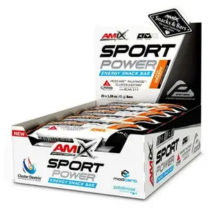 Amix Boîte De Barres énergétiques Sport Power Orange 45g 20 Unités One SizeVendu parbikeinn