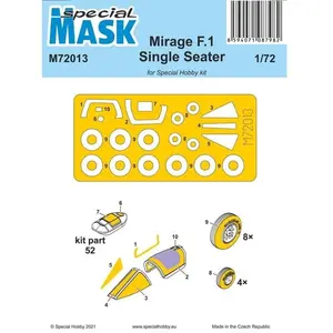 Accessoire Masque de verrière Mirage F.1 Monoplace 1/727002013  - Special Hobby Masques de verrières maquettes avions Vendu paramazon