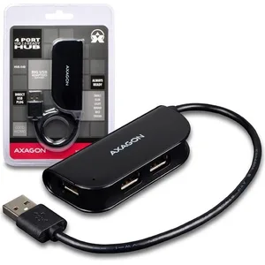 Axagon HUE-X4B USB 2.0 480Mbit/s Noir hub & concentrateur - Hubs & concentrateurs (USB 2.0, USB 2.0, 480 Mbit/s, Noir, 0,2 m, USB)