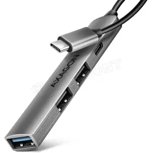 AXAGON HUE-STC Hub USB 4 ports USB-C®, USB-A 5 GBit/s argent