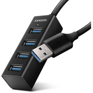AXAGON HUE-M1A Mini hub USB A Ultra-Rapide 4 x USB 3.0-20 cm Noir