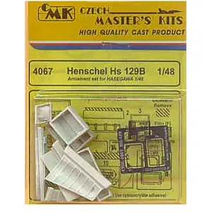 CMK/Czech Master Kits Accessoire set d'armement pour Henschel Hs 129B (pour maquettes Hasegawa)  1/48 CMK4067  - CMK Kit de superdétail pour avions 