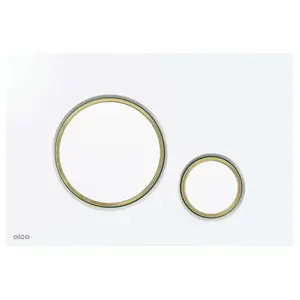 ALCAPLAST Alcadrain Thin - Commande affleurante, blanc brillant/or brillant M775 pas cher