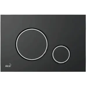 Alca - Plaque de commande noire mate double touche contour chrome (M77... pas cher