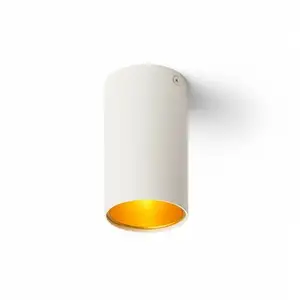 Spot de plafond tuba blanc mat/or 230V GU10 35W pas cher
