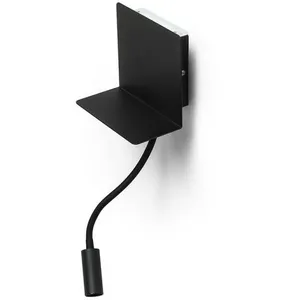 Applique murale rostam avec usb noir 230V led 2x3W 3000K pas cher