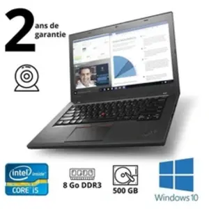Lenovo ThinkPad T460 Core i5 i5-6200U 230 GHz RAM 8 Go HDD 500 Go 14 H... pas cher