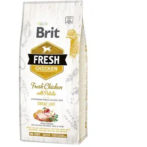Comparateur de prix : 12kg Adult Great Life poulet avec pomme de terre Brit Fresh croquettes pour chiens