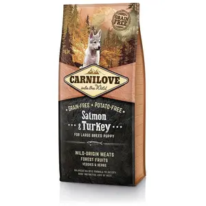 CARNILOVE Salmon & Turkey Large Breed Puppy 12 kg Chiot Saumon, Dinde pas cher
