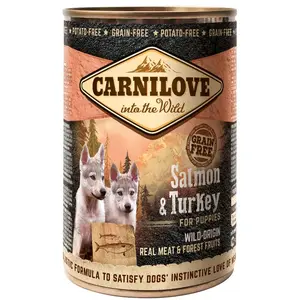 Boîte Chiot - Carnilove Chiot Wild Meat Saumon & Dinde 400g pas cher
