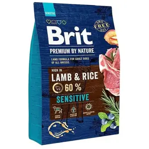 Comparateur de prix : Brit Croquettes Premium Naturelles Sensibles Pour Chien Agneau Et Riz 3kg