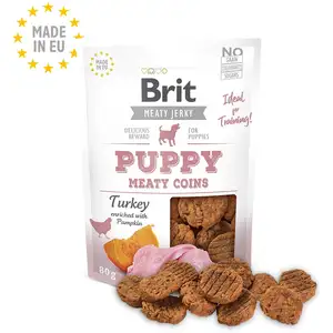 Friandises Chien   Brit Jerky Meaty Coins for puppies Turkey   2,5   3... pas cher