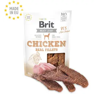 Friandises Chien   Brit Meaty Jerky Snack Chicken fillets   80 gr