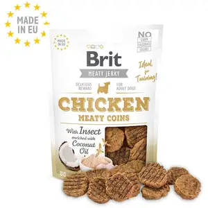 Friandises Chien Brit Jerky Meaty Coins Chicken with Insect 3,5 ... pas cher