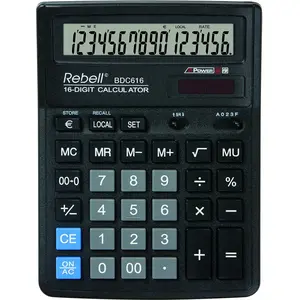 REBELL re-Calculatrice bdc616 bdc616 Grand de 14 chiffres, Standard et angewinkeltem Écran Noir pas cher